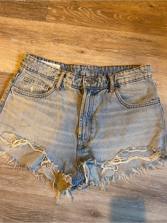 Zara Pants - Zara Light Blue Distressed Denim Cutoff Shorts, High Waisted